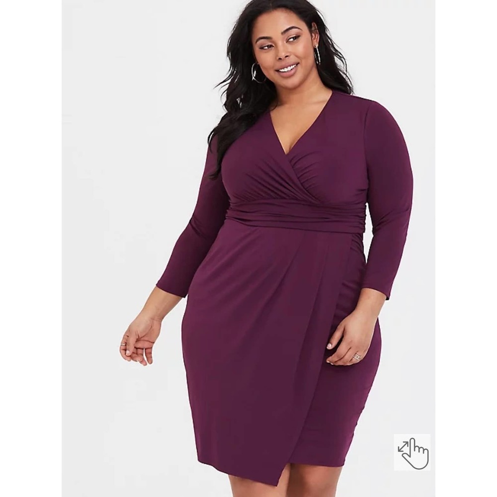 TORRID Purple Midi Studio Knit Wrap Dress size 1